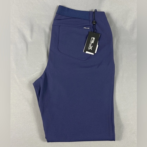 RLX Ralph Lauren Womens Golf Pants 12 Navy Blue Nylon Spandex